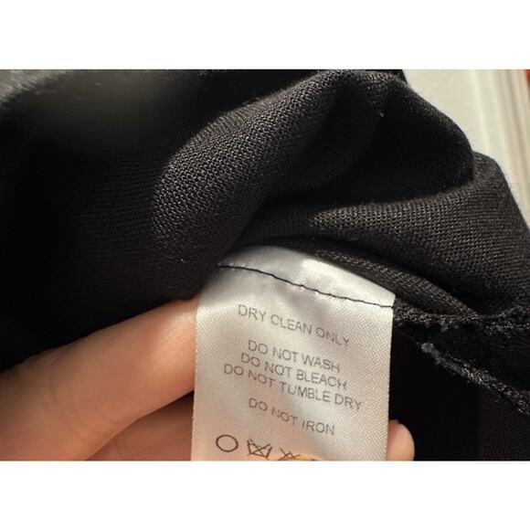 Cuyana Black Linen Blend MIDI Dress Tie Front Back Coastal - Picture 8 of 9